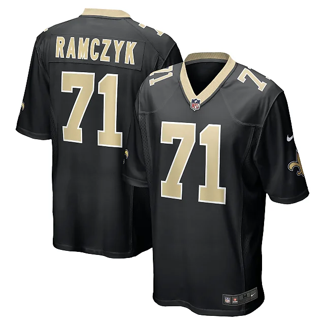 Zennovawear Men's New Orleans Saints Ryan Ramczyk Black Game Jersey