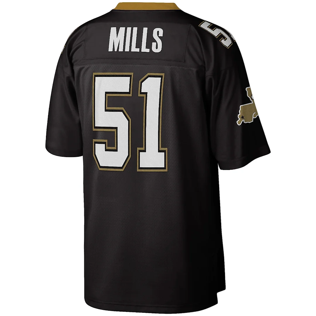 Zennovawear Men's New Orleans Saints Sam Mills Mitchell & Ness Black Legacy Jersey