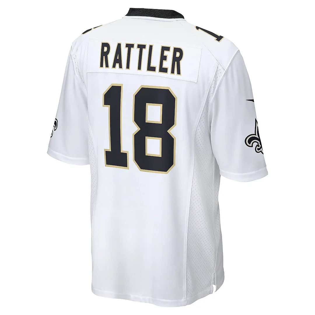 Zennovawear Men's New Orleans Saints Spencer Rattler White Game Player Jersey