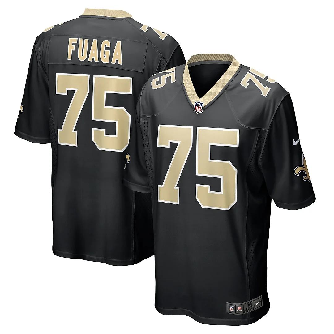 Zennovawear Men's New Orleans Saints Taliese Fuaga Black Game Jersey