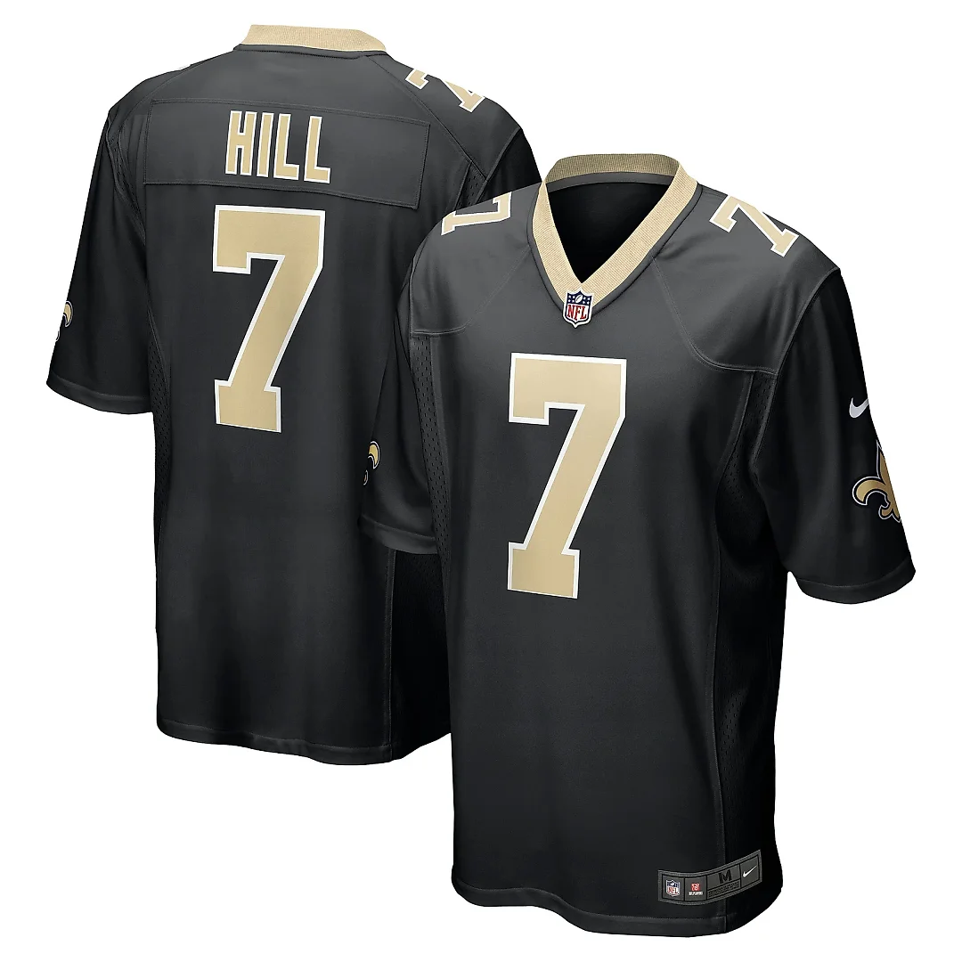Zennovawear Men's New Orleans Saints Taysom Hill Black Game Jersey