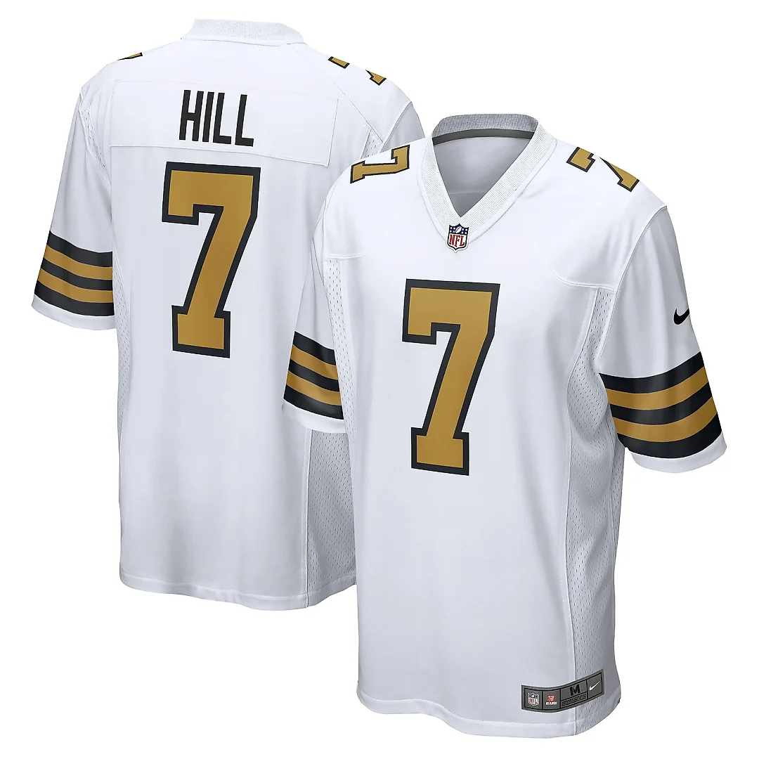 Zennovawear Men's New Orleans Saints Taysom Hill White Alternate Game Jersey