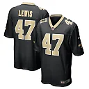 Zennovawear Men's New Orleans Saints Terrell Lewis Black Game Jersey
