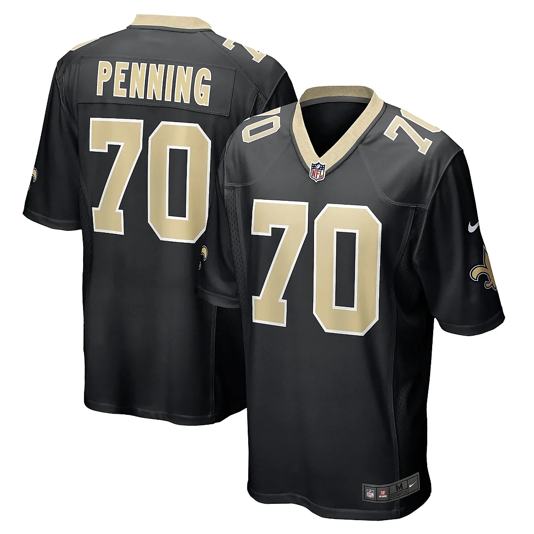 Zennovawear Men's New Orleans Saints Trevor Penning Black Game Player Jersey
