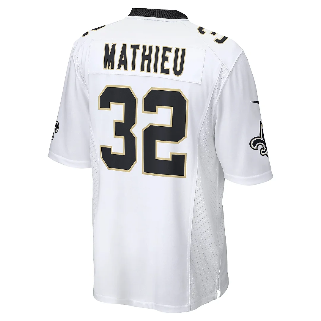 Zennovawear Men's New Orleans Saints Tyrann Mathieu White Game Jersey