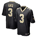 Zennovawear Men's New Orleans Saints Wil Lutz Black Game Jersey