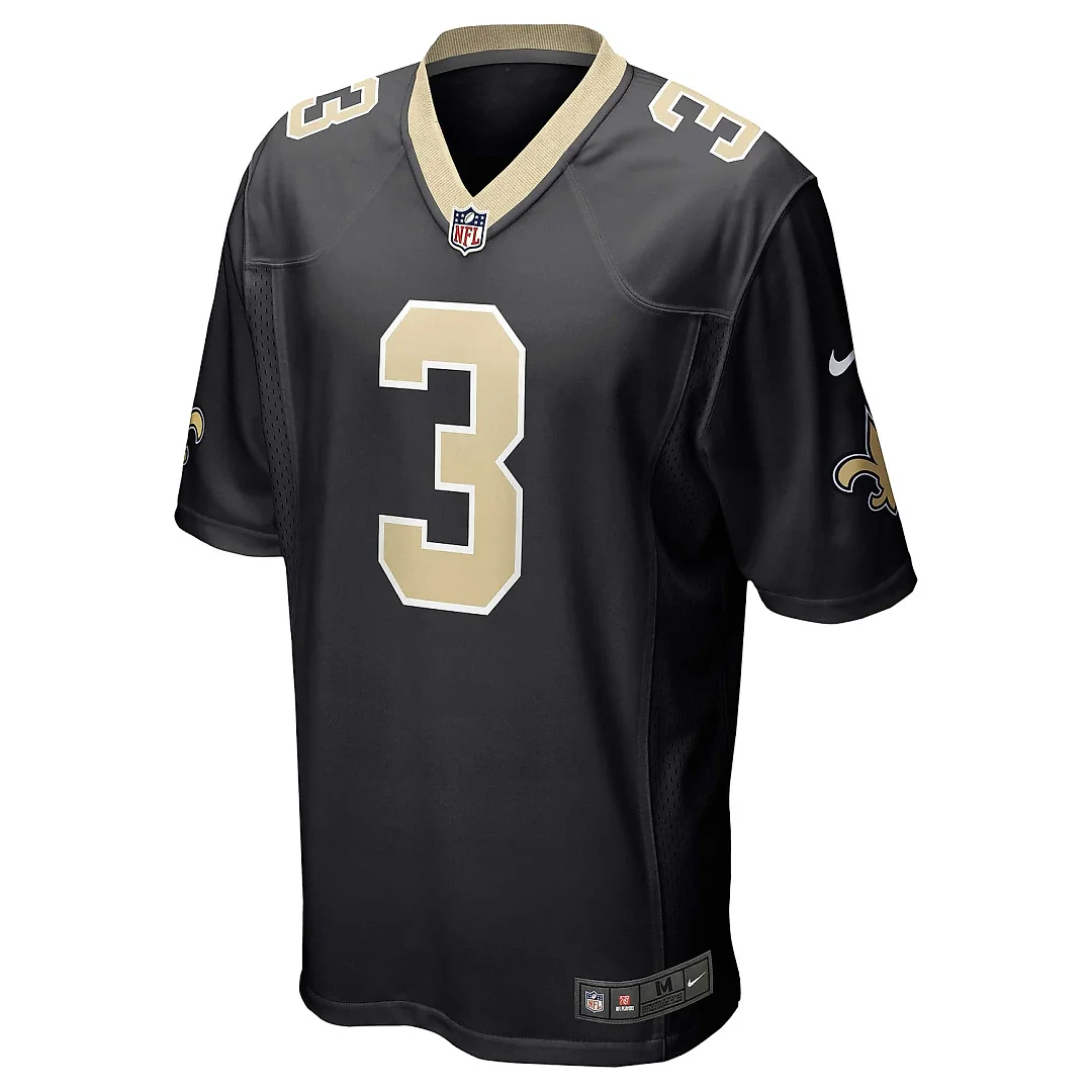 Zennovawear Men's New Orleans Saints Wil Lutz Black Game Jersey