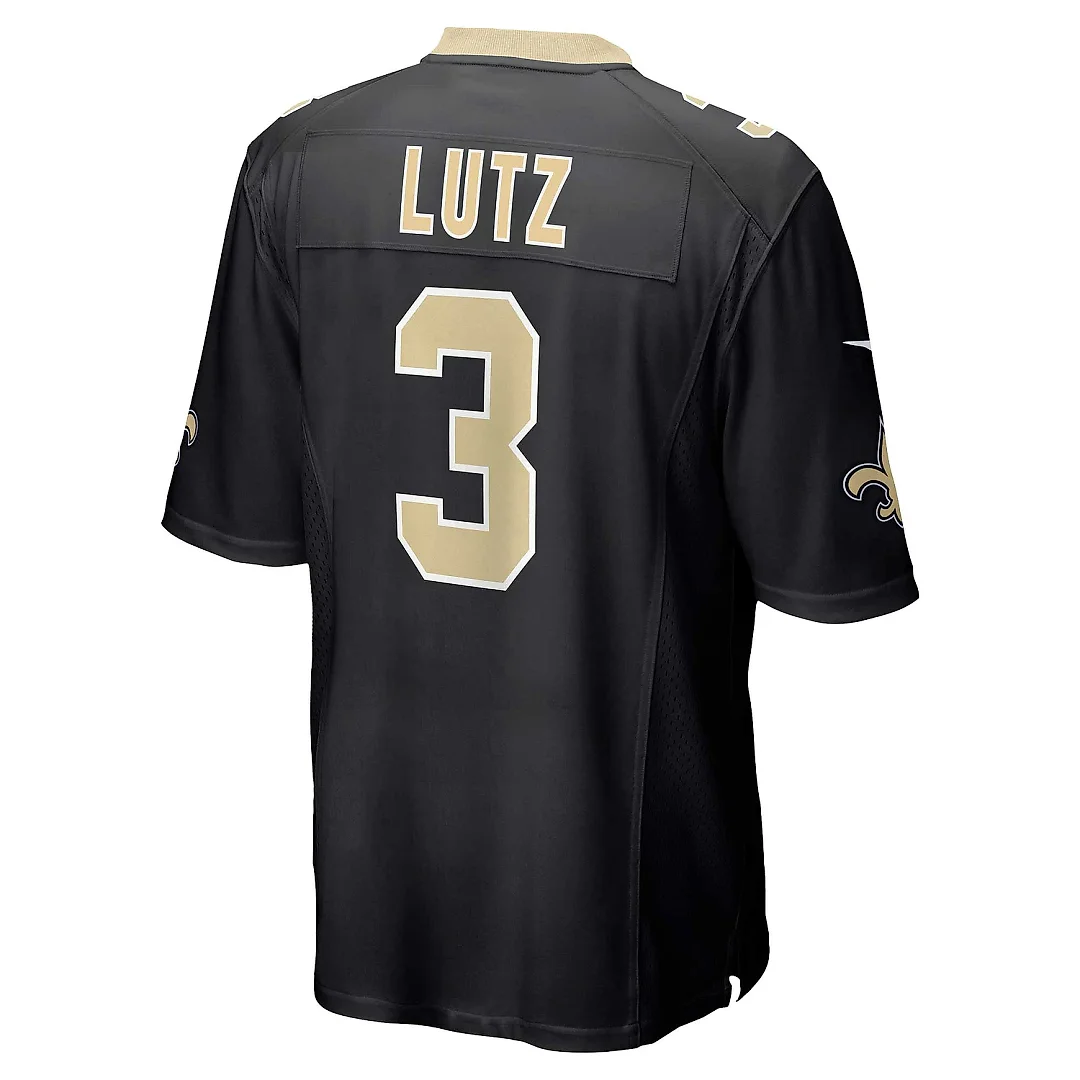 Zennovawear Men's New Orleans Saints Wil Lutz Black Game Jersey