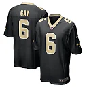 Zennovawear Men's New Orleans Saints Willie Gay Black Game Jersey