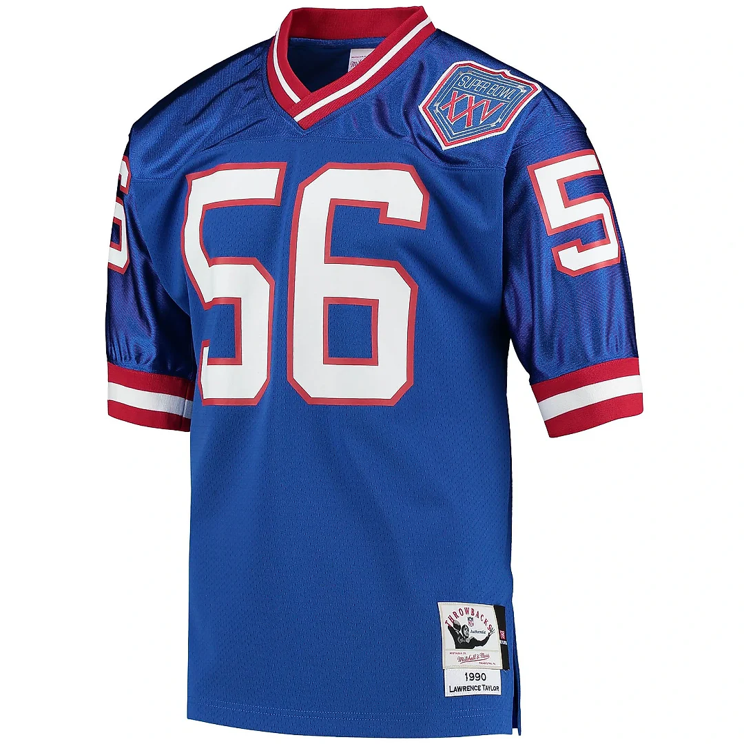 Zennovawear Men's New York Giants 1990 Lawrence Taylor Mitchell & Ness Royal Throwback Retired Player Jersey