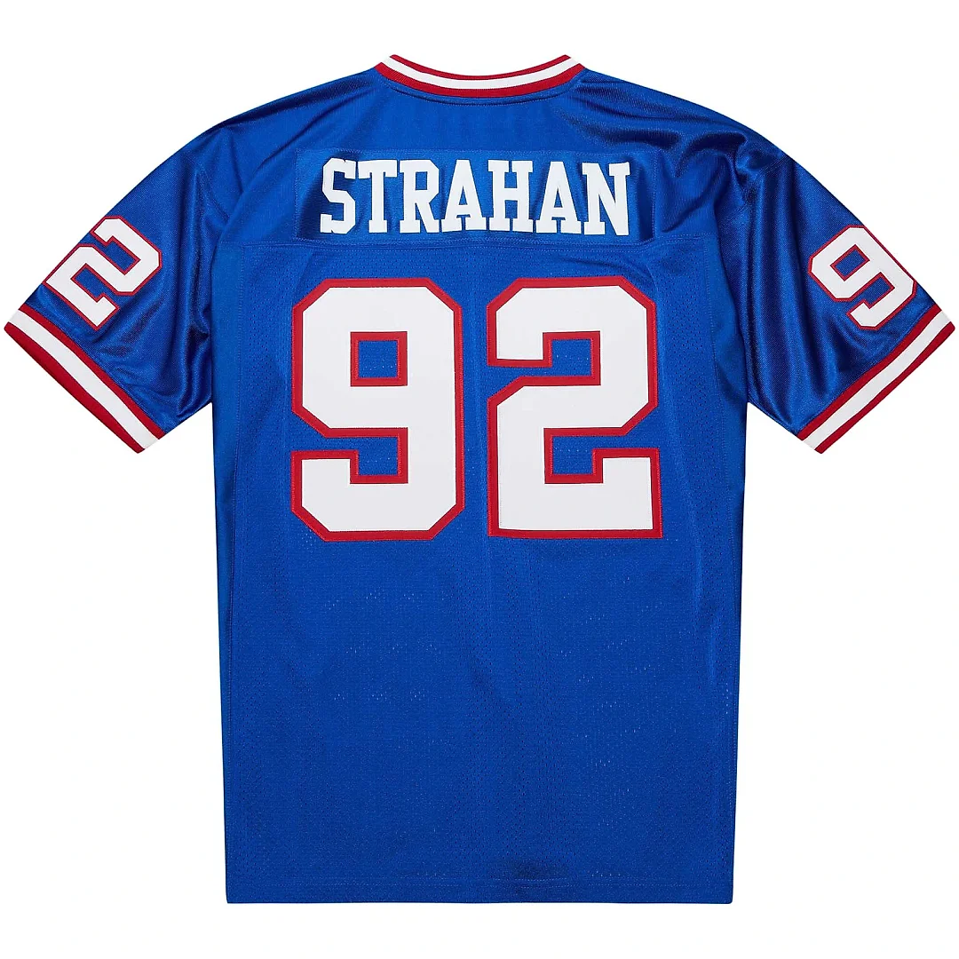 Zennovawear Men's New York Giants 1993 Michael Strahan Mitchell & Ness Royal Throwback Retired Player Jersey