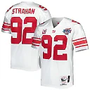 Zennovawear Men's New York Giants 2007 Michael Strahan Mitchell & Ness White Throwback Retired Player Jersey