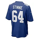 Zennovawear Men's New York Giants Aaron Stinnie Royal Team Game Jersey