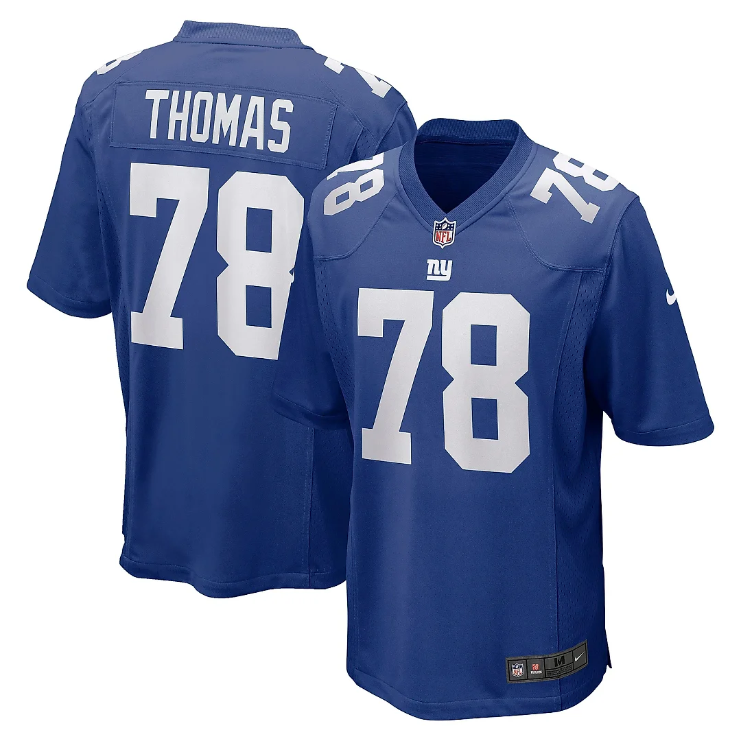 Zennovawear Men's New York Giants Andrew Thomas Royal Player Game Jersey
