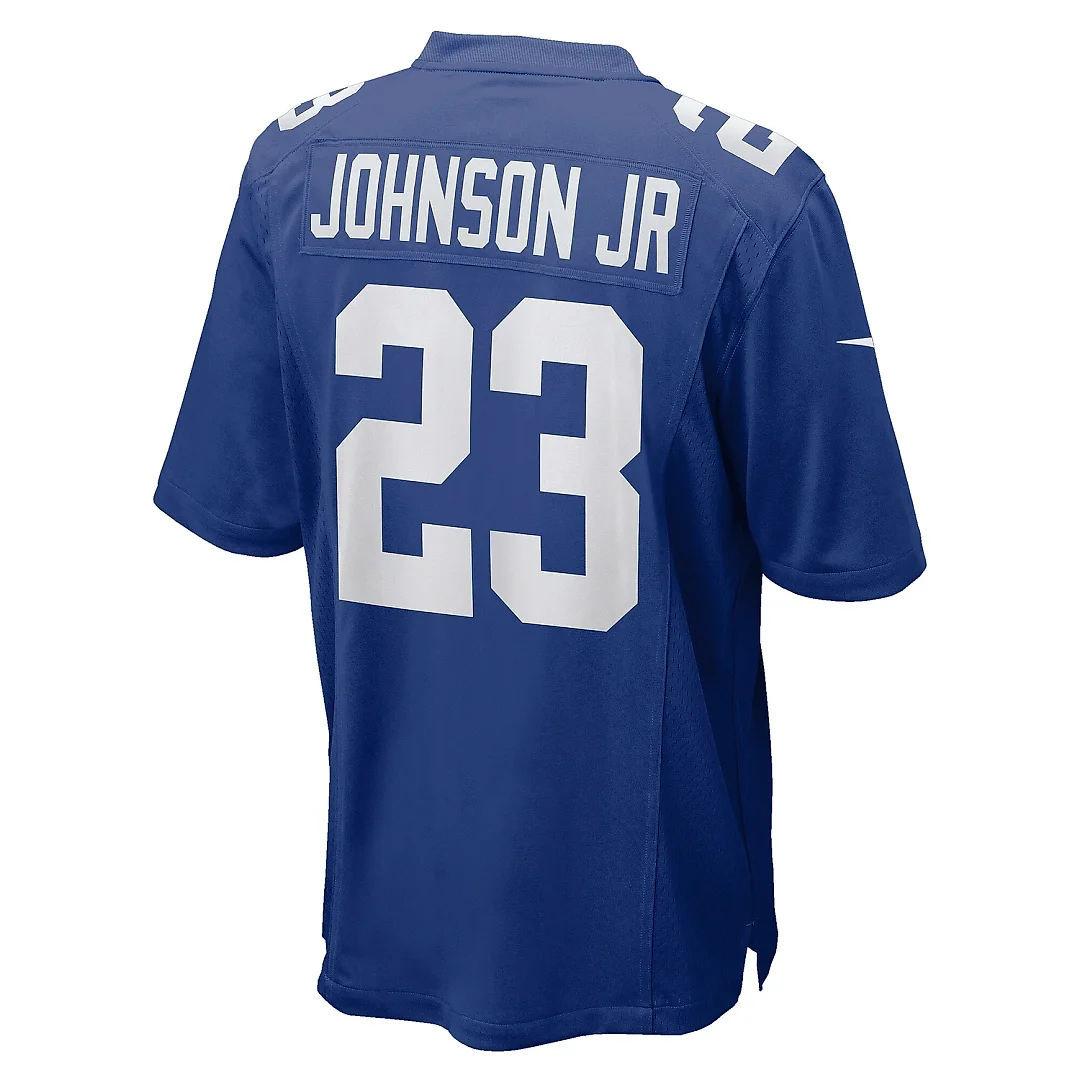 Zennovawear Men's New York Giants Anthony Johnson Jr. Royal Team Game Jersey