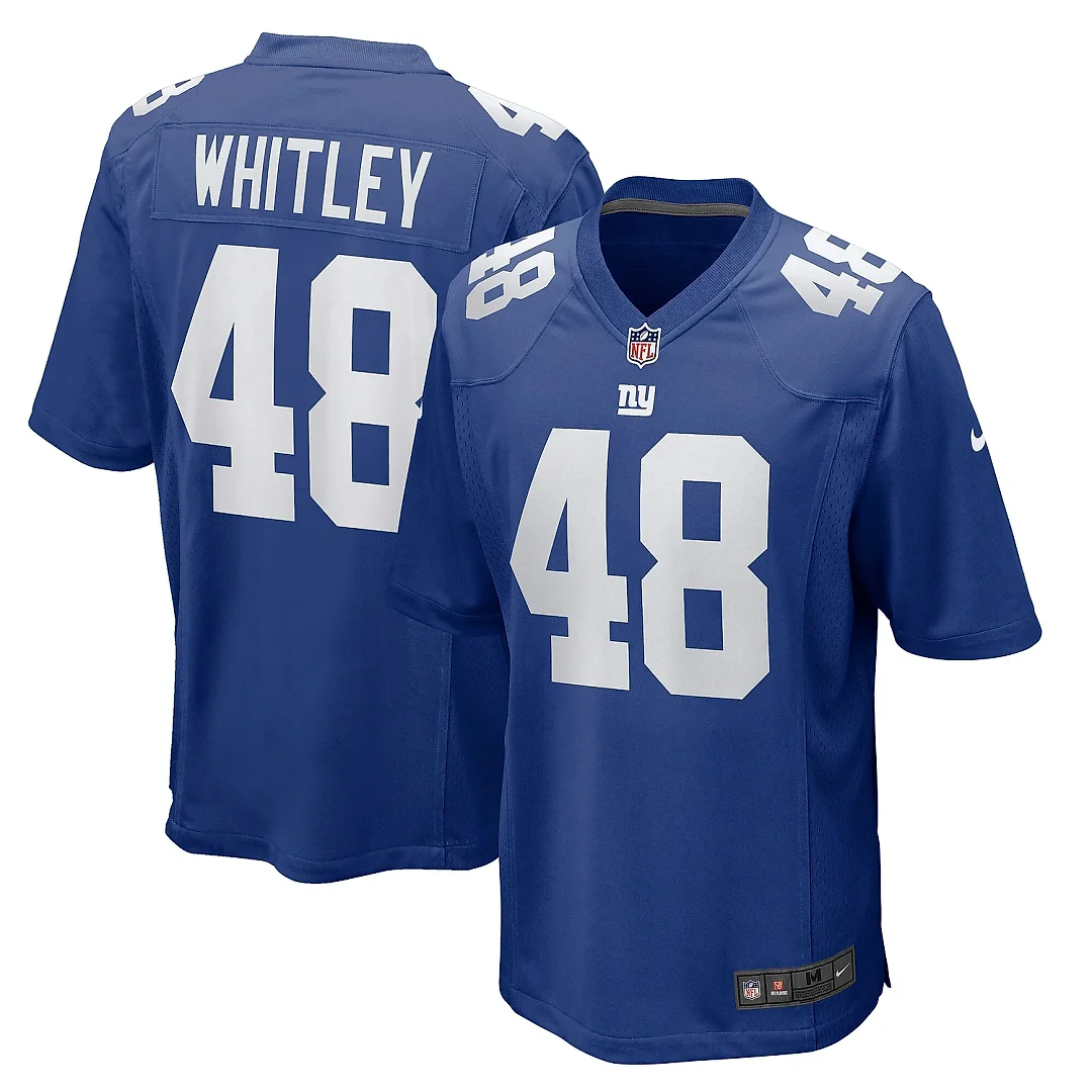 Zennovawear Men's New York Giants Benton Whitley Royal Team Game Jersey