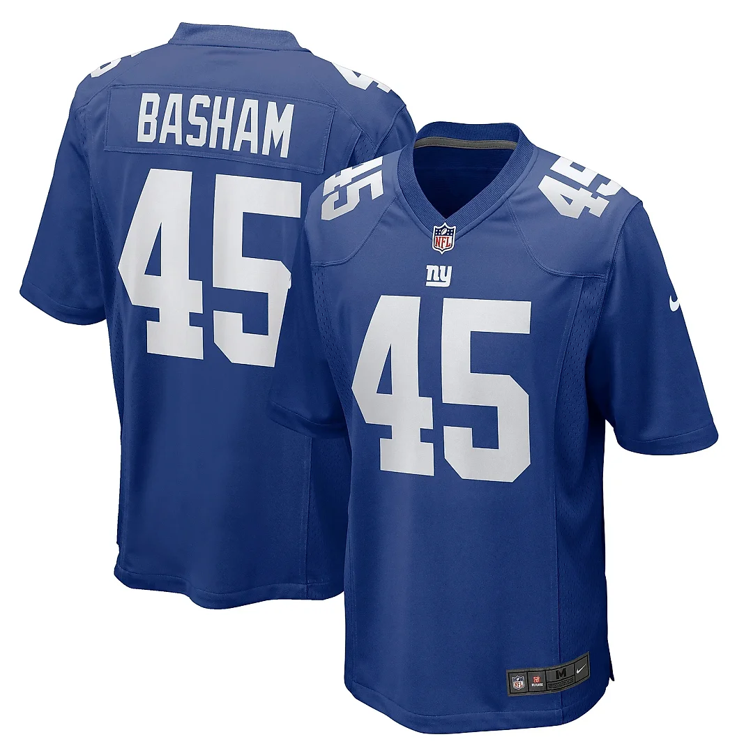 Zennovawear Men's New York Giants Boogie Basham Royal Game Jersey
