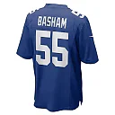 Zennovawear Men's New York Giants Boogie Basham Royal Team Game Jersey