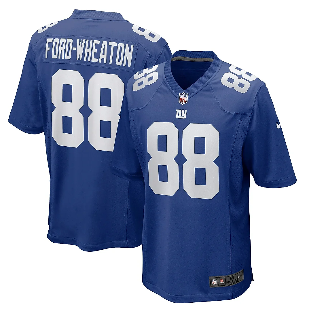 Zennovawear Men's New York Giants Bryce Ford-Wheaton Royal Team Game Jersey
