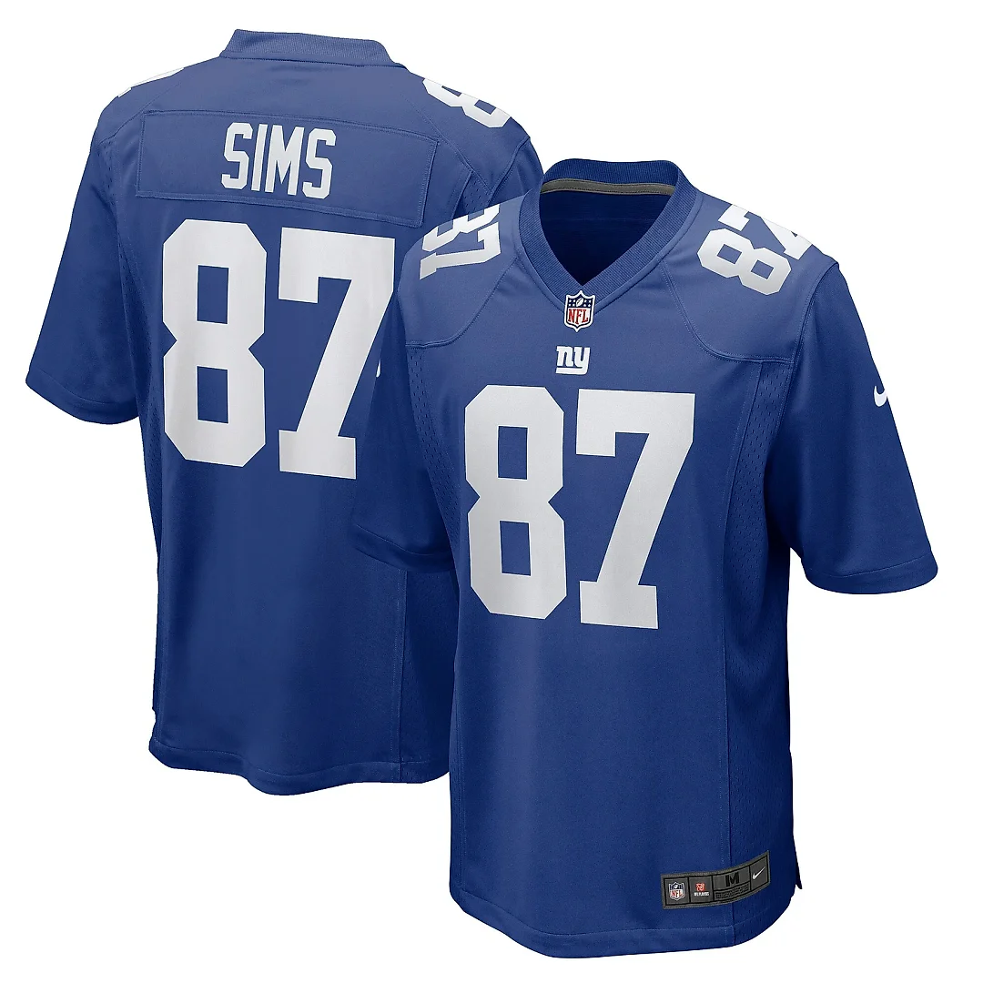 Zennovawear Men's New York Giants Cam Sims Royal Game Jersey