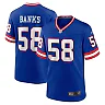 Zennovawear Men's New York Giants Carl Banks Royal Classic Retired Player Game Jersey