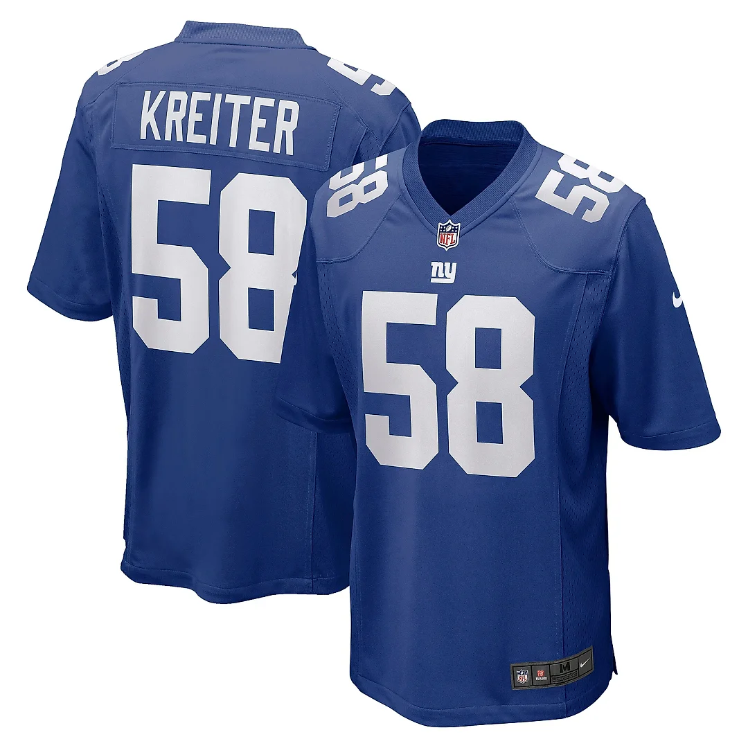 Zennovawear Men's New York Giants Casey Kreiter Royal Game Jersey