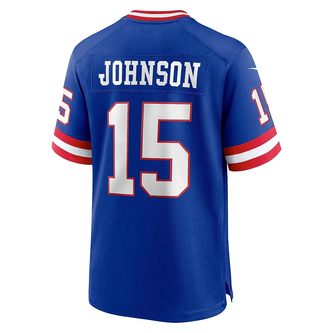 Zennovawear Men's New York Giants Collin Johnson Royal Classic Player Game Jersey