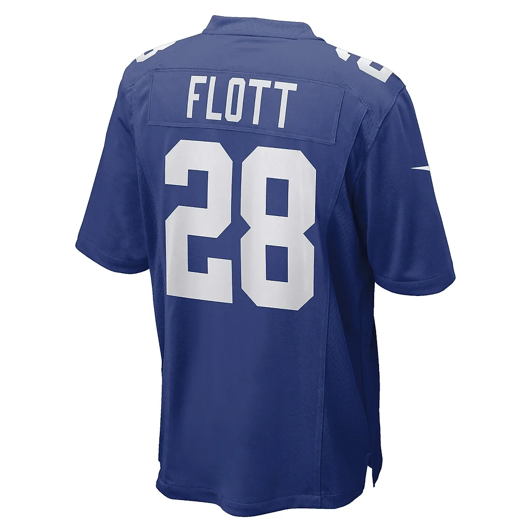 Zennovawear Men's New York Giants Cor'Dale Flott Royal Game Player Jersey
