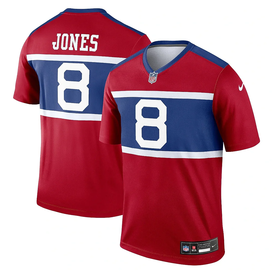Zennovawear Men's New York Giants Daniel Jones Red Alternate Legend Player Performance Top