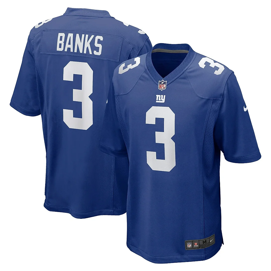 Zennovawear Men's New York Giants Deonte Banks Royal Game Jersey