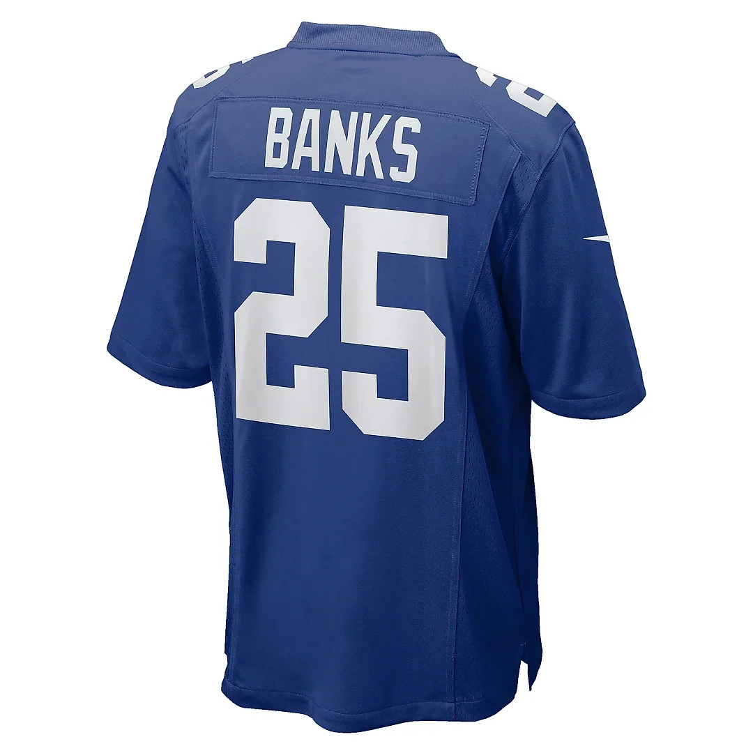 Zennovawear Men's New York Giants Deonte Banks Royal Team Game Jersey