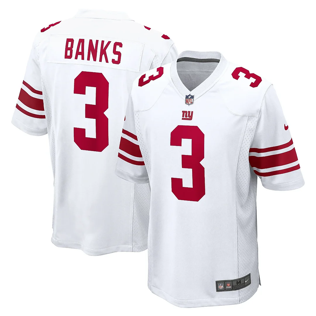 Zennovawear Men's New York Giants Deonte Banks White Game Jersey