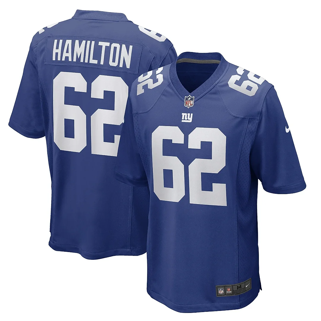 Zennovawear Men's New York Giants Devery Hamilton Royal Game Player Jersey