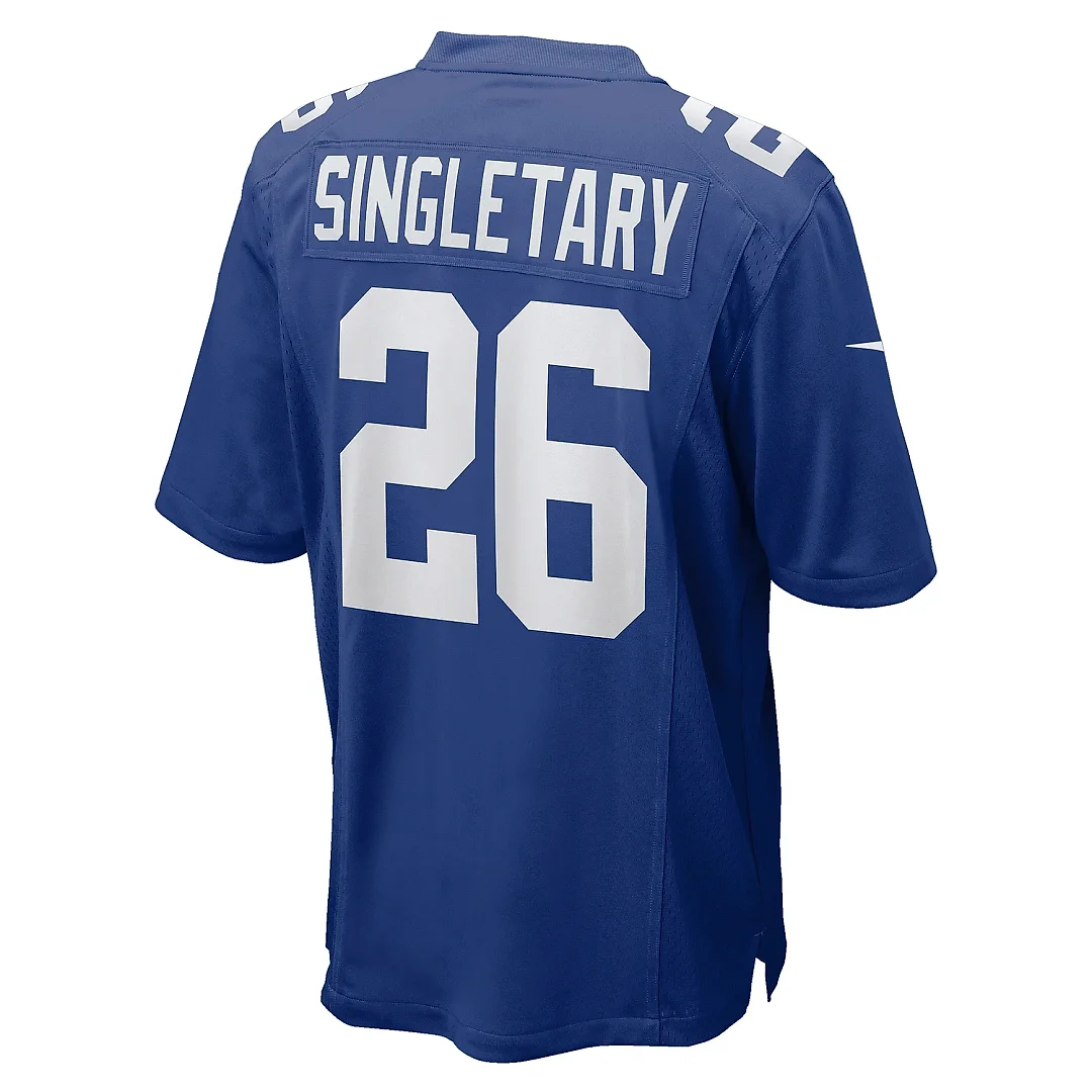Zennovawear Men's New York Giants Devin Singletary Royal Team Game Jersey