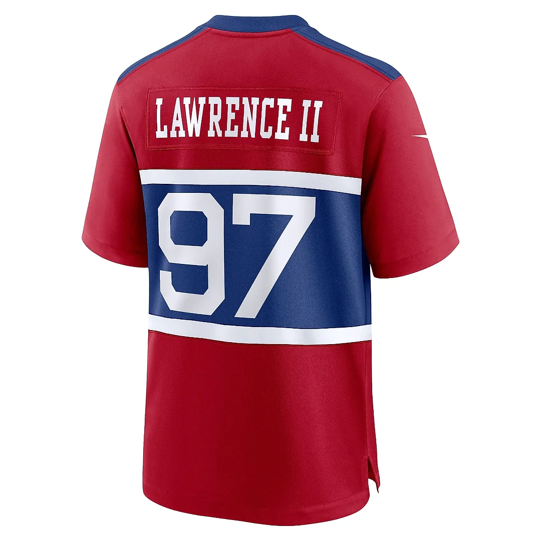 Zennovawear Men's New York Giants Dexter Lawrence II Century Red Alternate Player Game Jersey