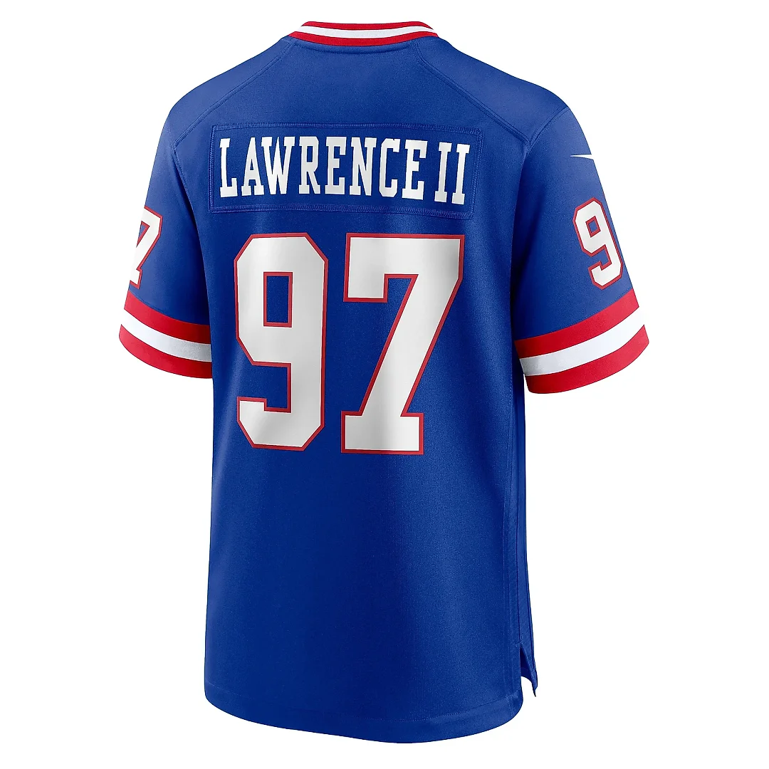 Zennovawear Men's New York Giants Dexter Lawrence II Royal Classic Game Player Jersey