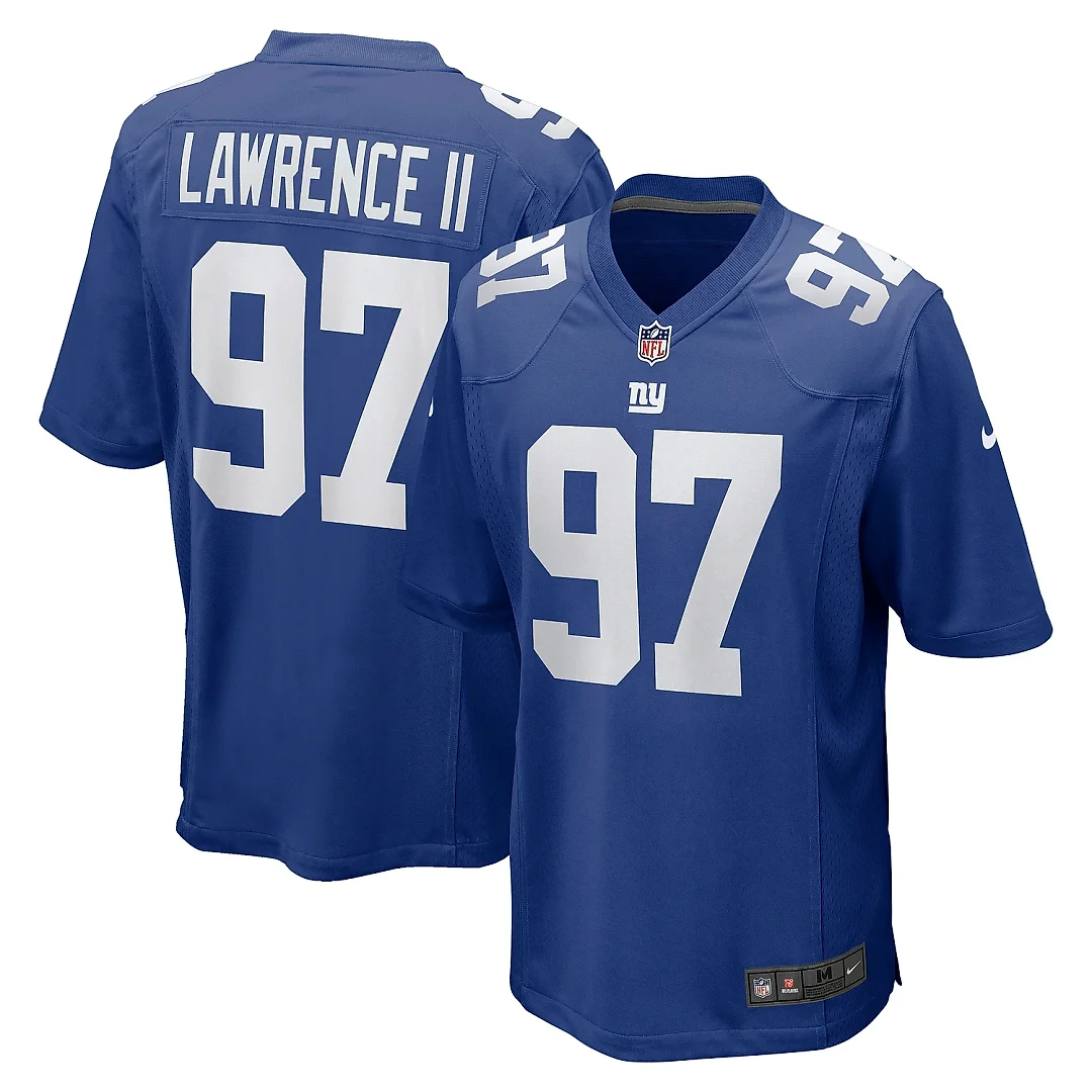 Zennovawear Men's New York Giants Dexter Lawrence II Royal Team Game Player Jersey