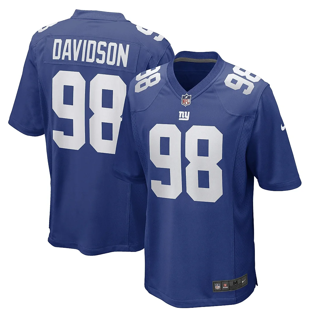 Zennovawear Men's New York Giants D.J. Davidson Royal Game Player Jersey