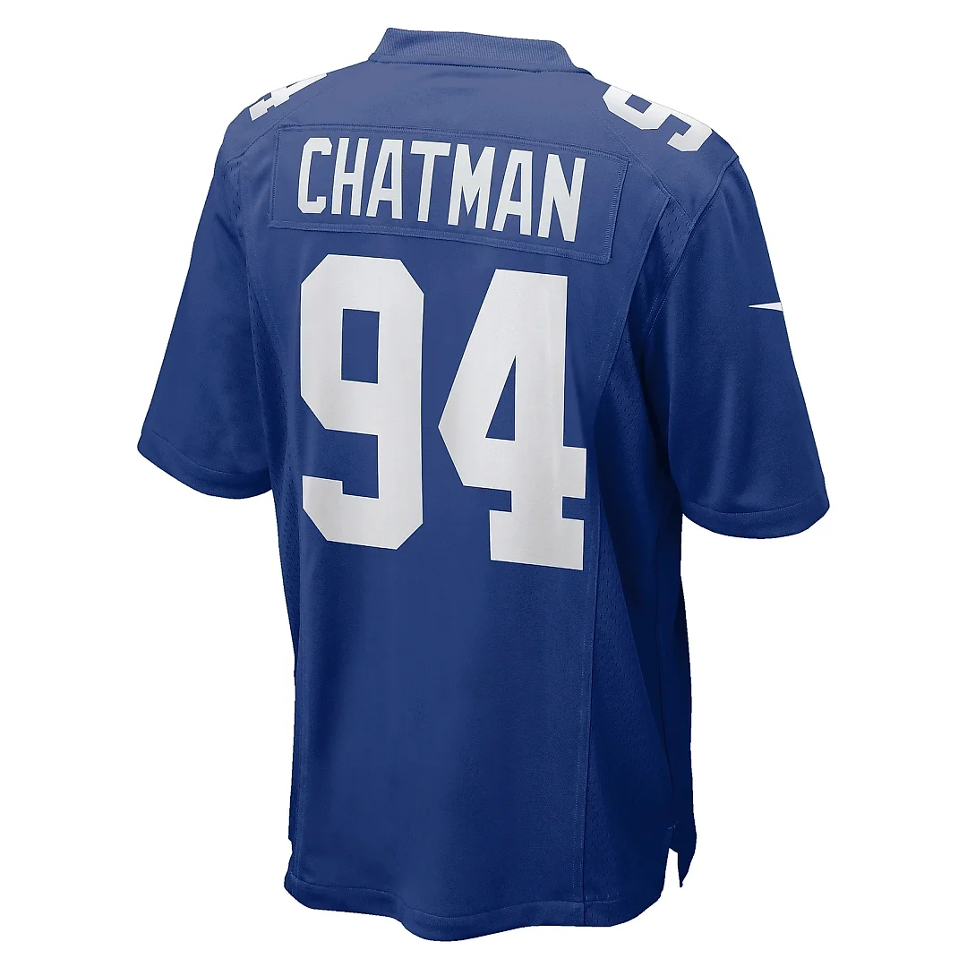 Zennovawear Men's New York Giants Elijah Chatman Royal Team Game Jersey