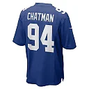 Zennovawear Men's New York Giants Elijah Chatman Royal Team Game Jersey