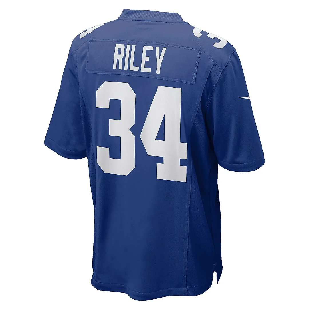 Zennovawear Men's New York Giants Elijah Riley Royal Team Game Jersey