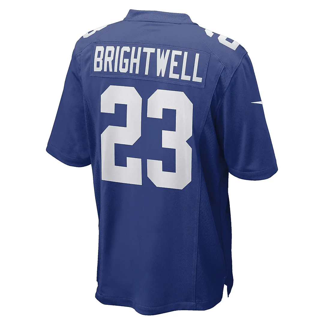 Zennovawear Men's New York Giants Gary Brightwell Royal Team Game Player Jersey