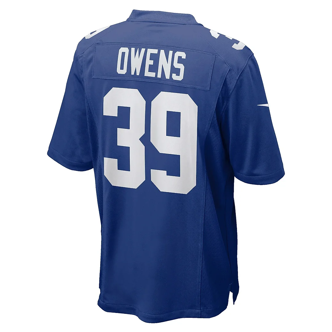 Zennovawear Men's New York Giants Gervarrius Owens Royal Team Game Jersey