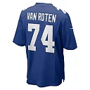 Zennovawear Men's New York Giants Greg Van Roten Royal Team Game Jersey