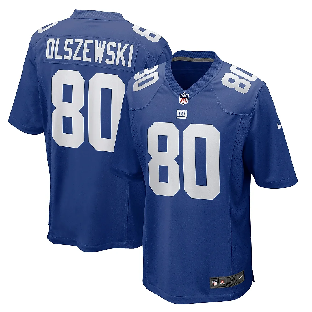 Zennovawear Men's New York Giants Gunner Olszewski Royal Team Game Jersey