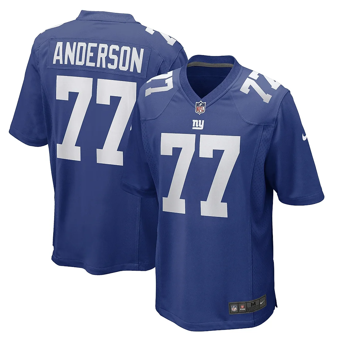 Zennovawear Men's New York Giants Jack Anderson Royal Game Player Jersey