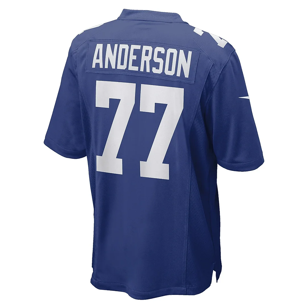 Zennovawear Men's New York Giants Jack Anderson Royal Game Player Jersey