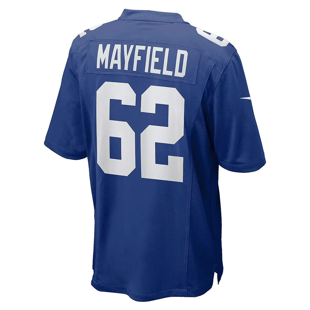 Zennovawear Men's New York Giants Jalen Mayfield Royal Game Jersey