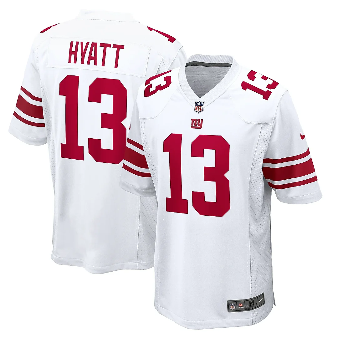 Zennovawear Men's New York Giants Jalin Hyatt White Game Jersey