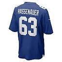 Zennovawear Men's New York Giants JC Hassenauer Royal Team Game Jersey